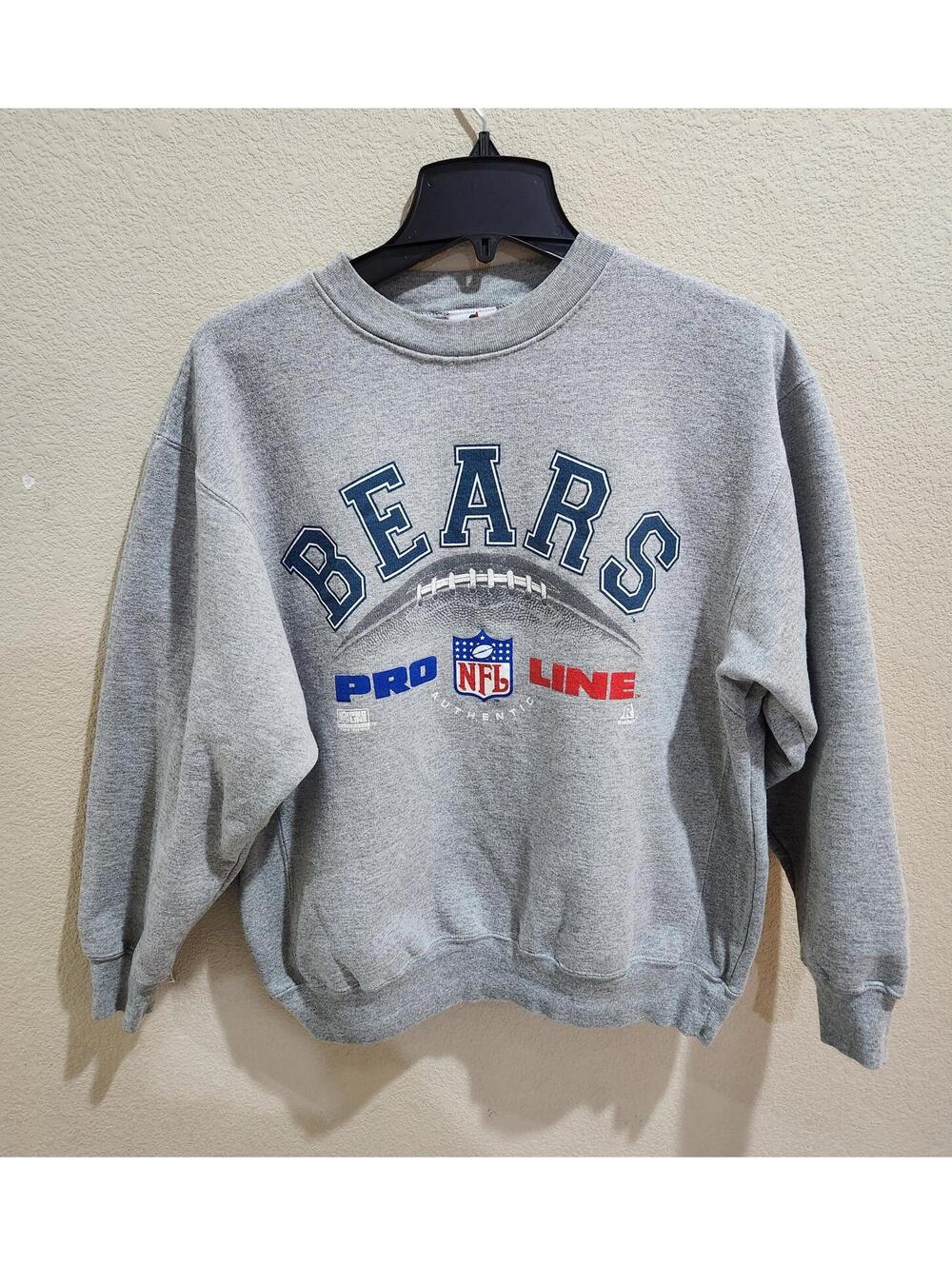 Vntg Riddell 90s NFL Chicago Bears Logo Athletic Pro Line Crewneck Sweatshirt